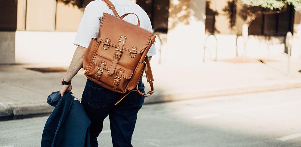 Marlondo Leather Backpack in Tobacco